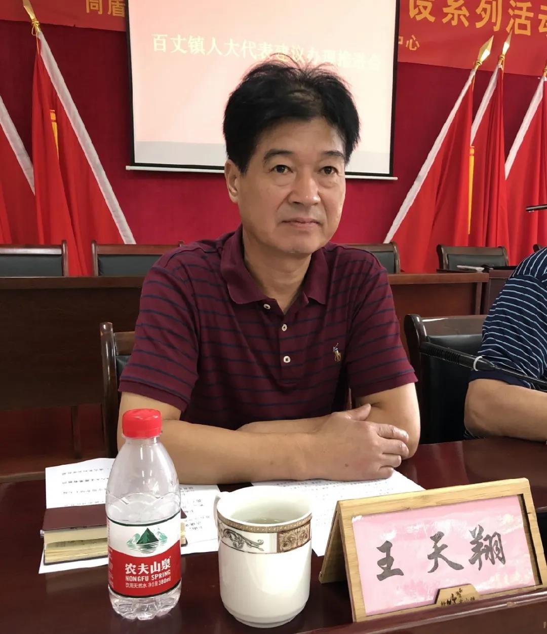 会议由镇人大副主席王天翔主持.